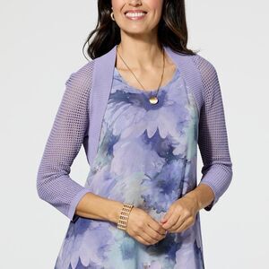 Net Purple Summer Cardigan Shurg Size XL NWT